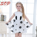 Wholesale New Fashion Kids Girl Clothing Boutique Childrens Dresses Organza Net Black Flower For Summer 2016